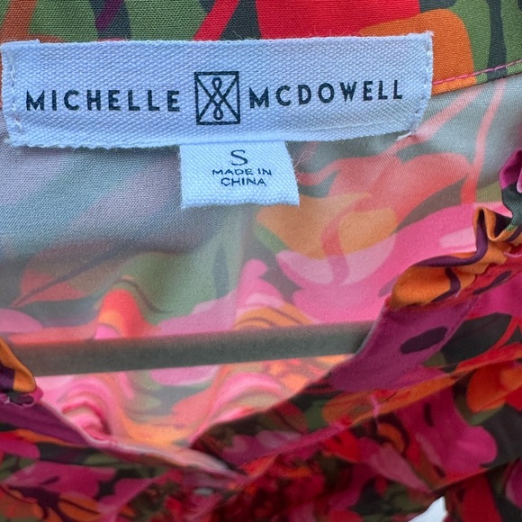 Pink and Yellow Maxi Sundress with Puff Sleeves - Picture 3 of 10